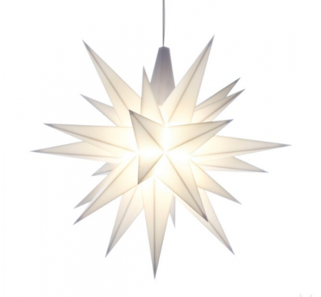 Herrnhuter Stern, A1e, weiss, Kunststoff, mit LED